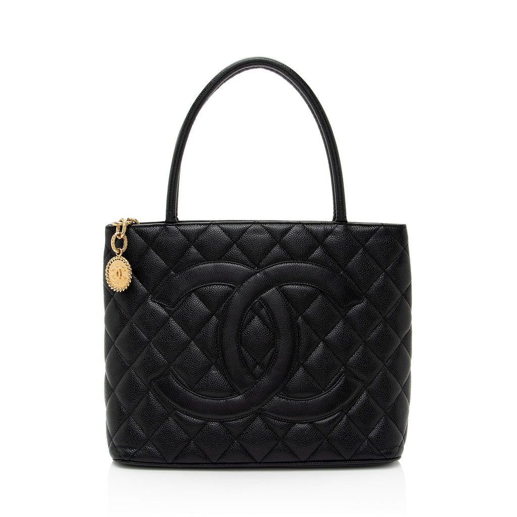 Chanel Caviar Leather Medallion Tote (SHF-7Ttgip)