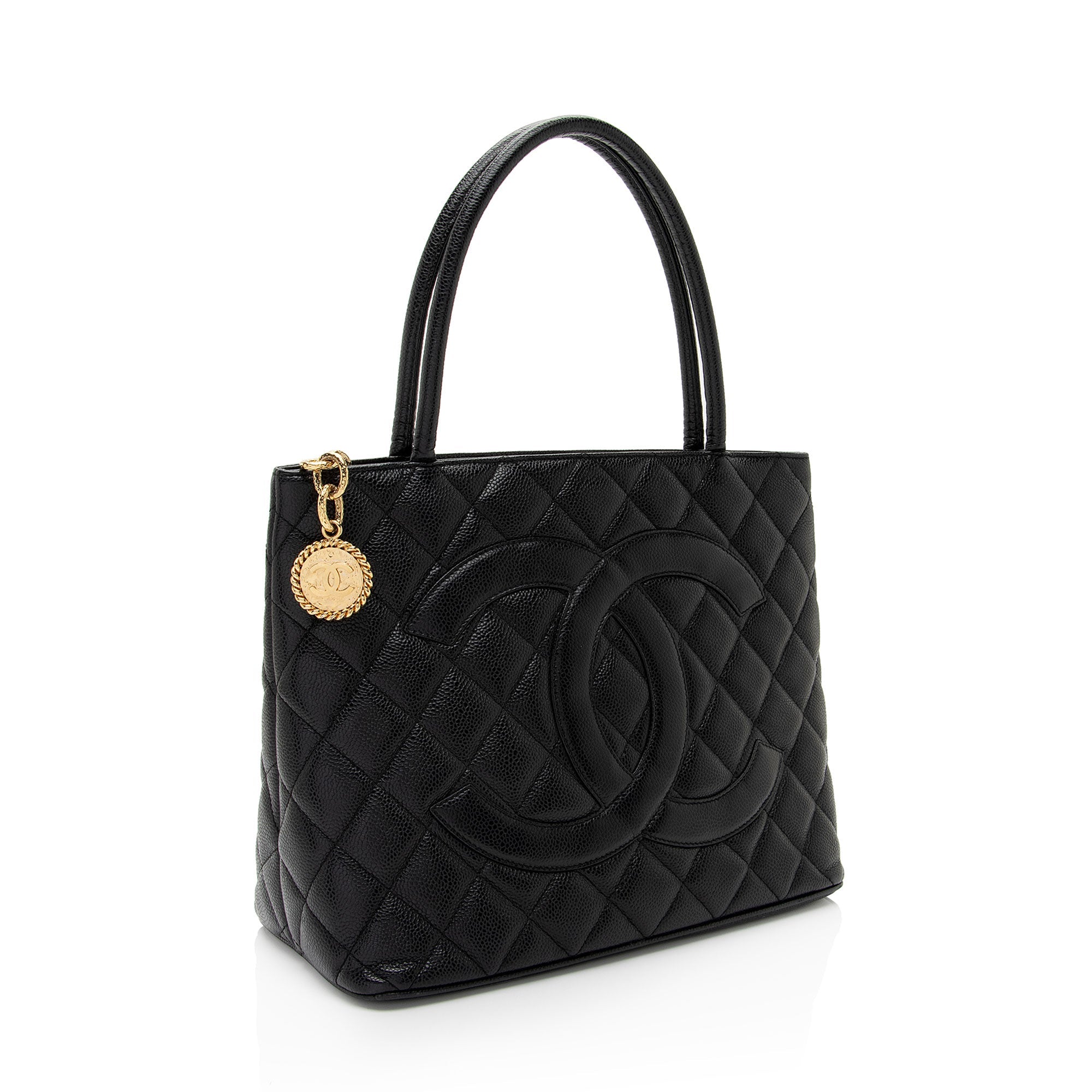 Chanel Caviar Leather Medallion Tote (SHF-7Ttgip)