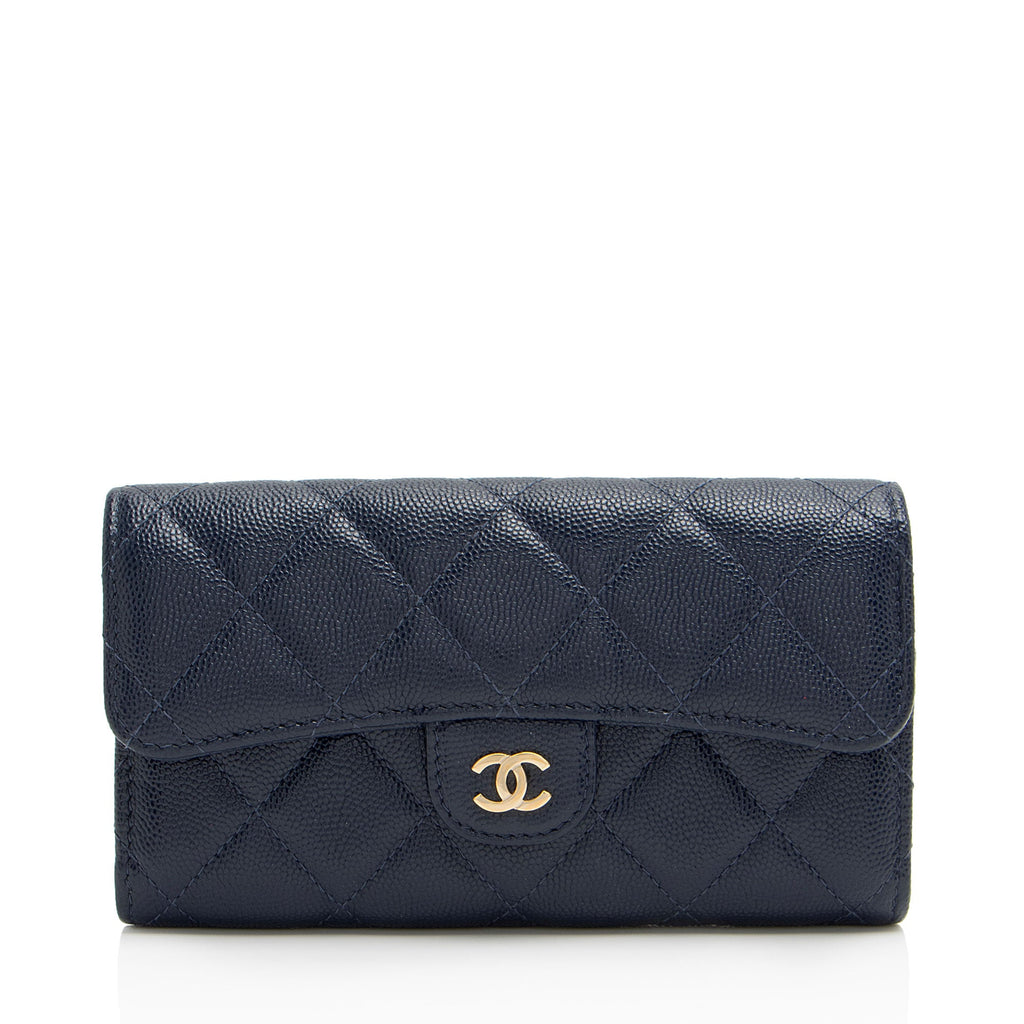 Chanel Caviar Leather Medium Flap Wallet