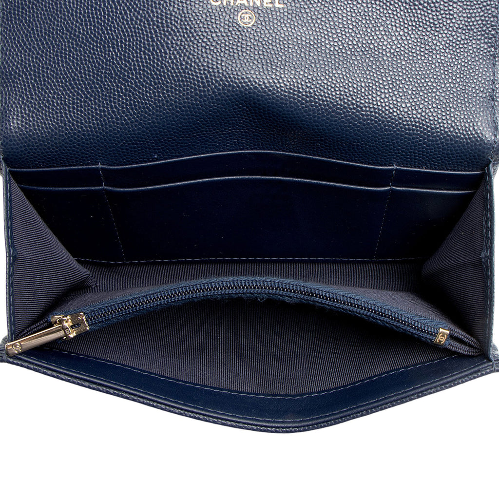 Chanel Caviar Leather Medium Flap Wallet