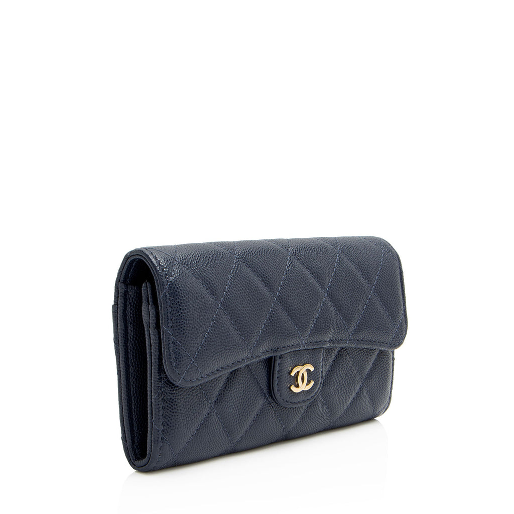 Chanel Caviar Leather Medium Flap Wallet