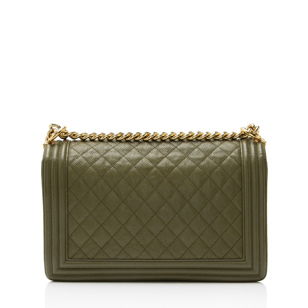 Chanel Caviar Leather New Medium Boy Bag