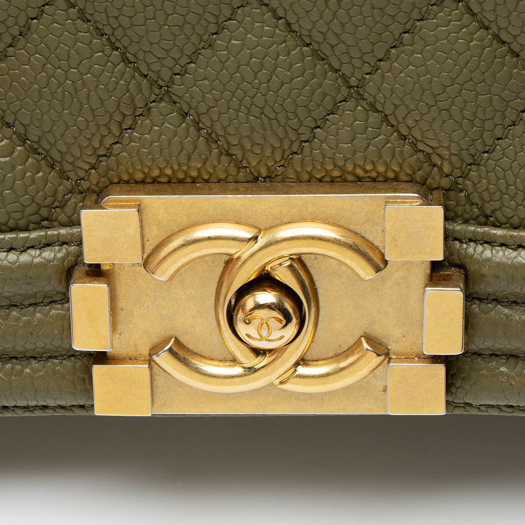 Chanel Caviar Leather New Medium Boy Bag
