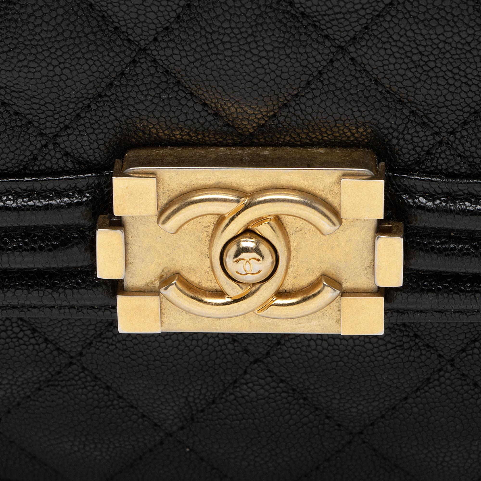 Chanel Caviar Leather North South Boy Bag (SHF-ceWuuG)