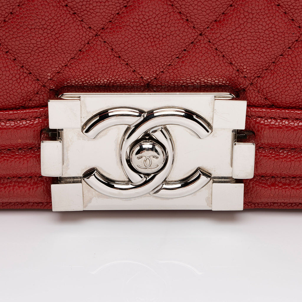 Chanel Caviar Leather Old Medium Boy Bag (SHF-BBTTJm)