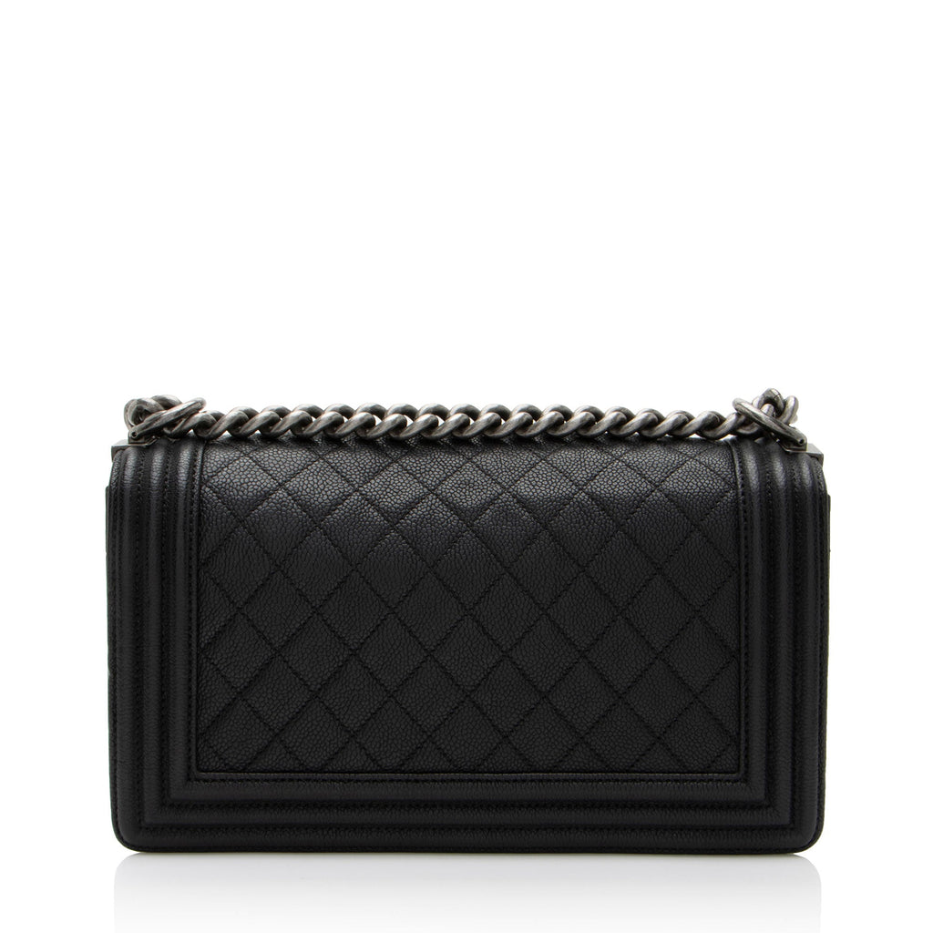 Chanel Caviar Leather Old Medium Boy Bag
