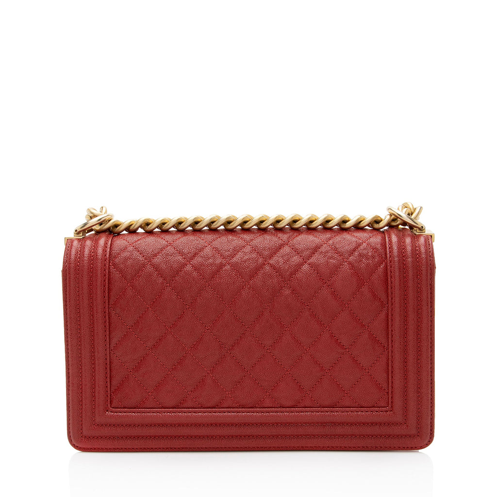 Chanel Caviar Leather Old Medium Boy Bag