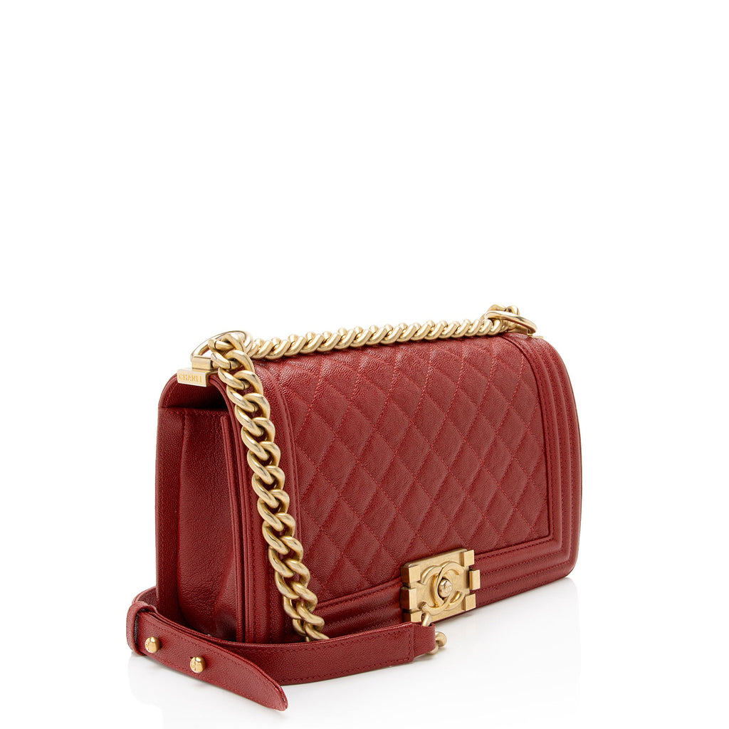 Chanel Caviar Leather Old Medium Boy Bag