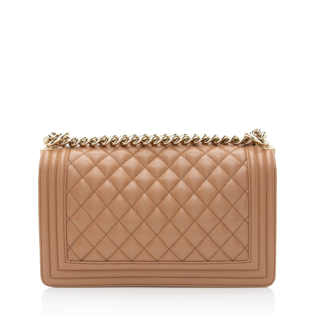Chanel Caviar Leather Old Medium Boy Bag