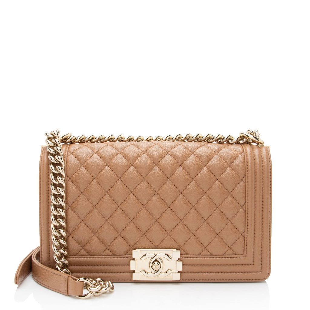 Chanel Caviar Leather Old Medium Boy Bag