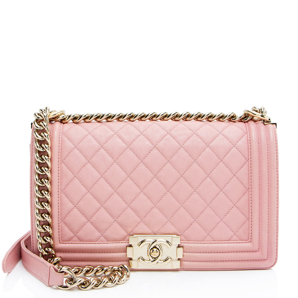 Chanel Caviar Leather Old Medium Boy Bag