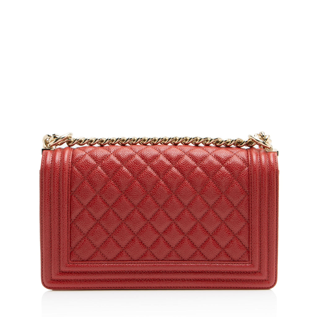 Chanel Caviar Leather Old Medium Boy Bag