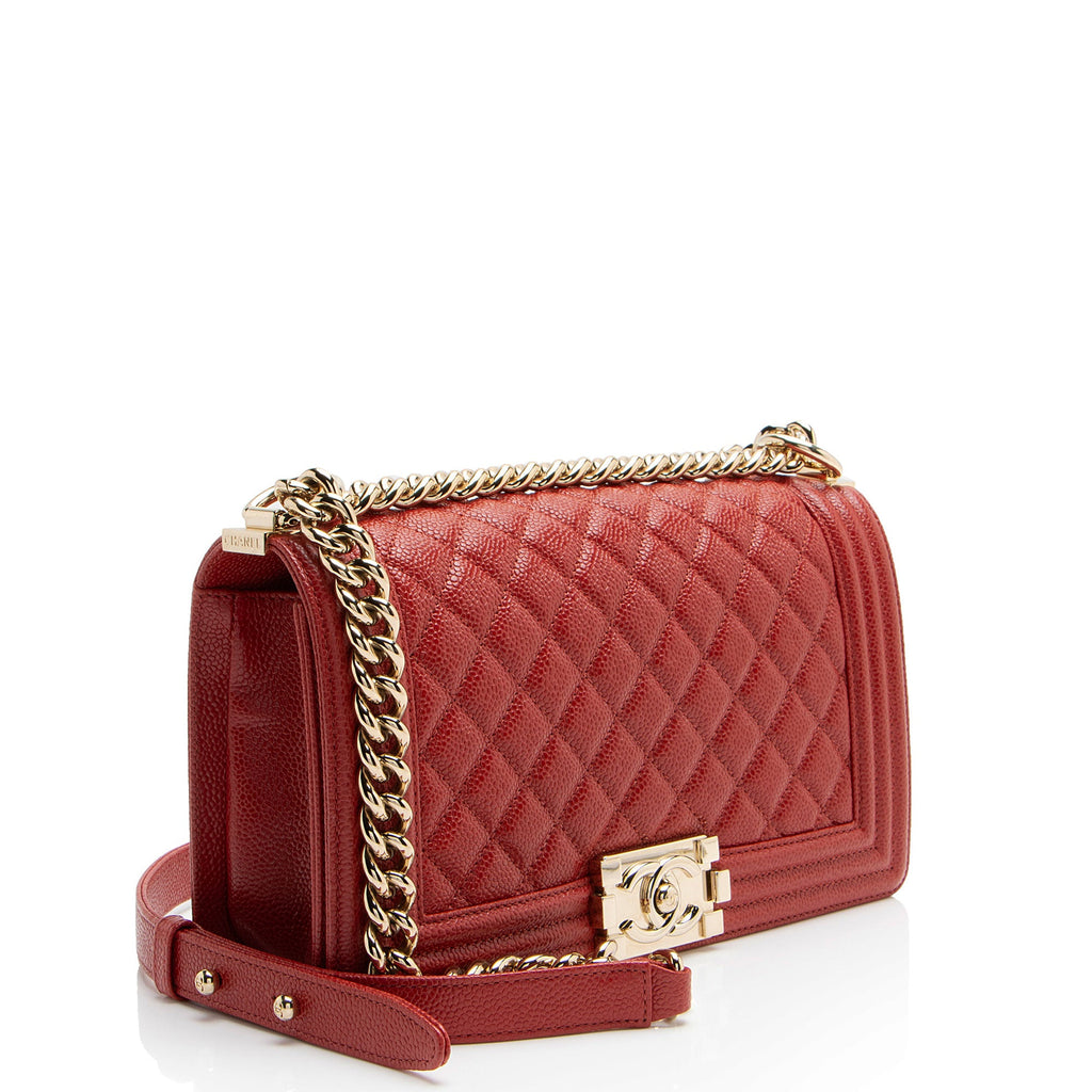 Chanel Caviar Leather Old Medium Boy Bag