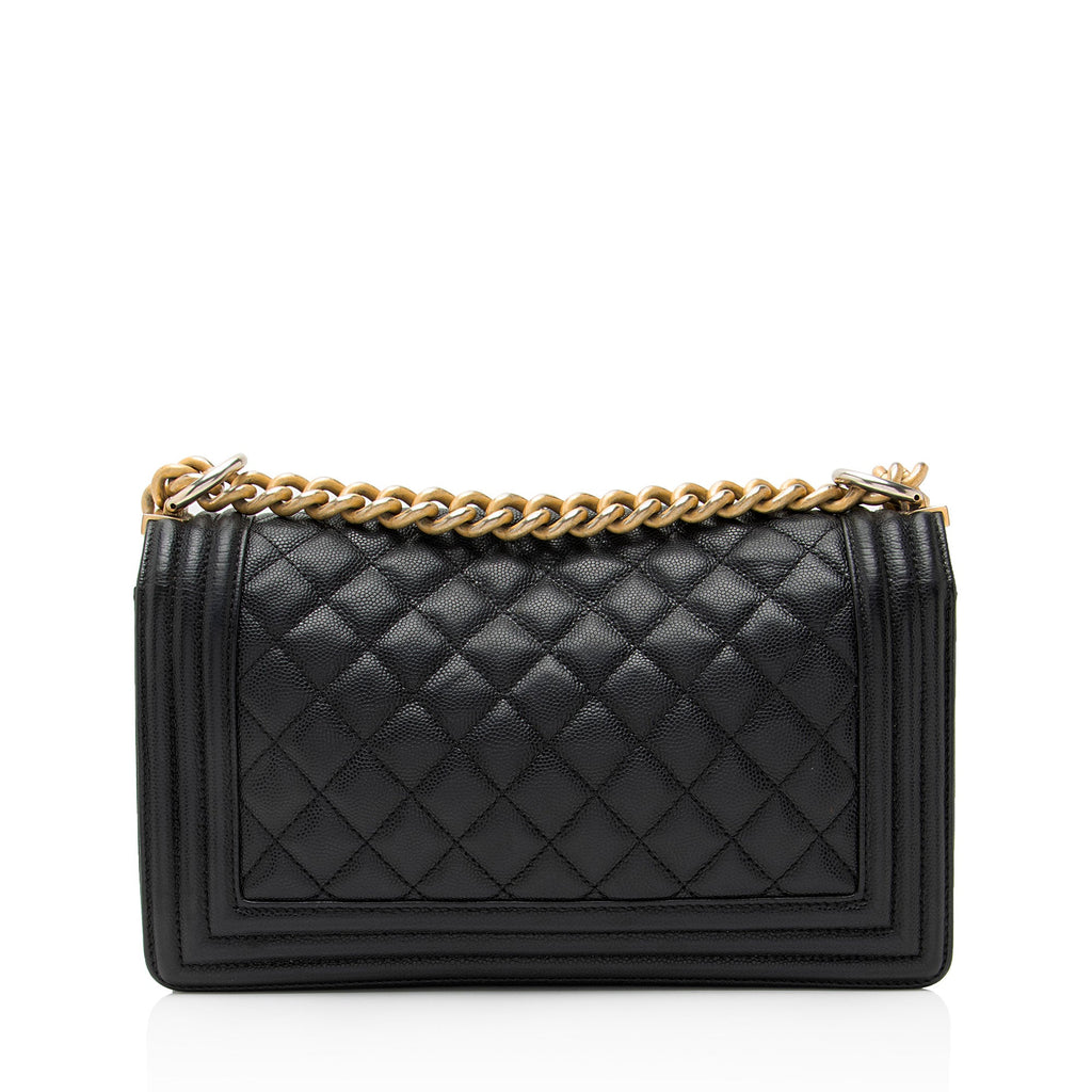 Chanel Caviar Leather Old Medium Boy Bag