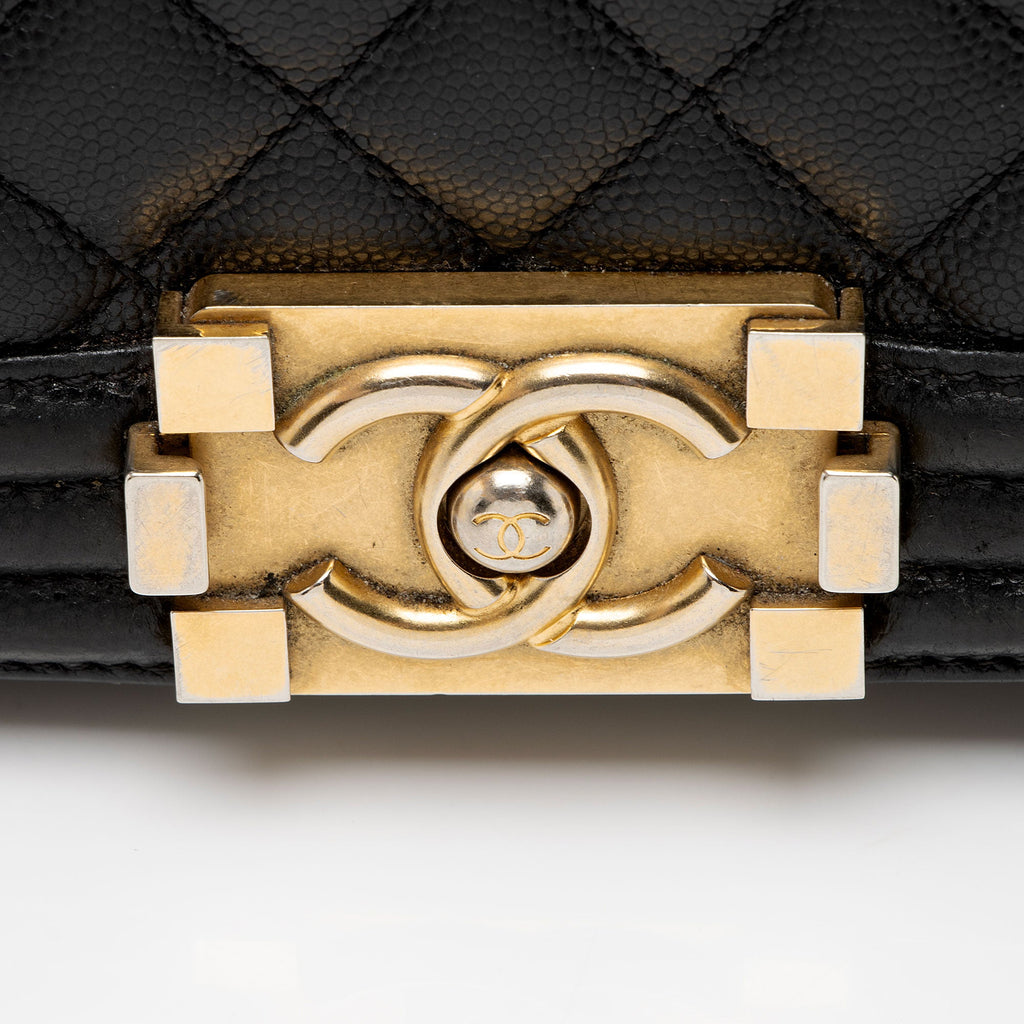 Chanel Caviar Leather Old Medium Boy Bag