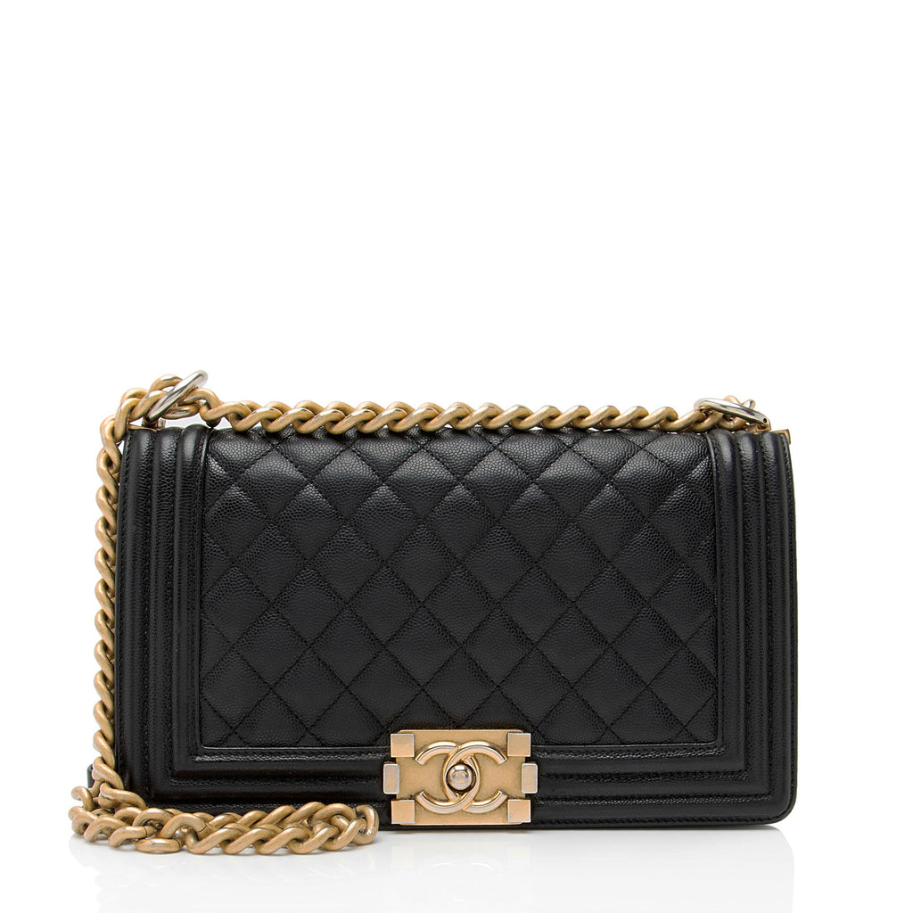 Chanel Caviar Leather Old Medium Boy Bag
