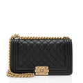 Chanel Caviar Leather Old Medium Boy Bag