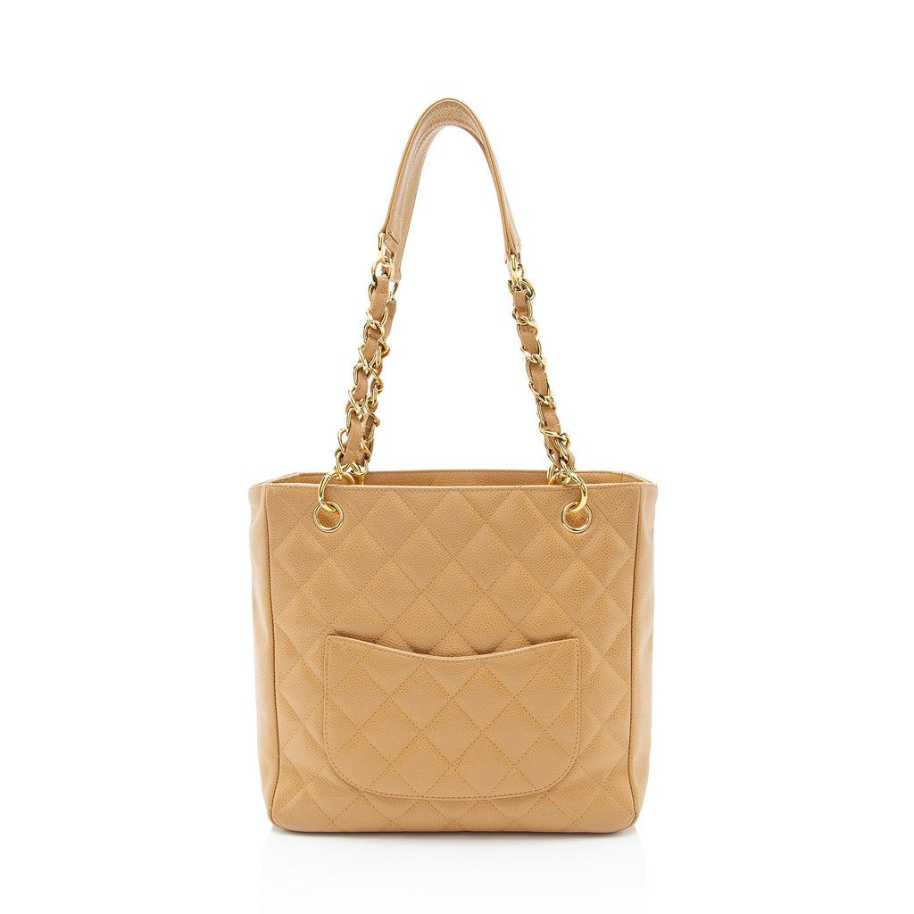Chanel Caviar Leather Petite Shopping Tote