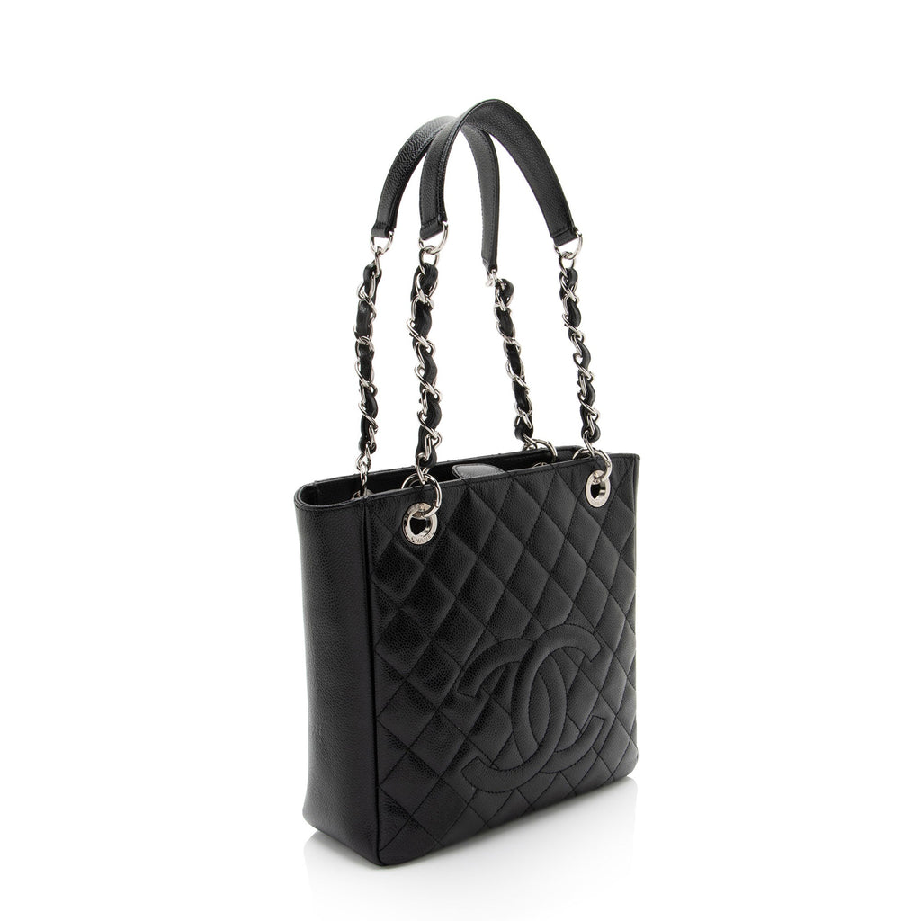 Chanel Caviar Leather Petite Shopping Tote