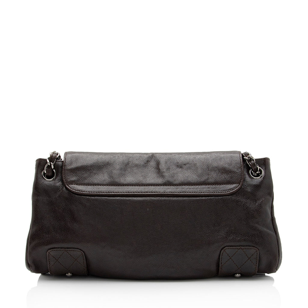 Chanel Caviar Leather Pocket In The City Accordion Flap Bag (SHF-7yhvso)