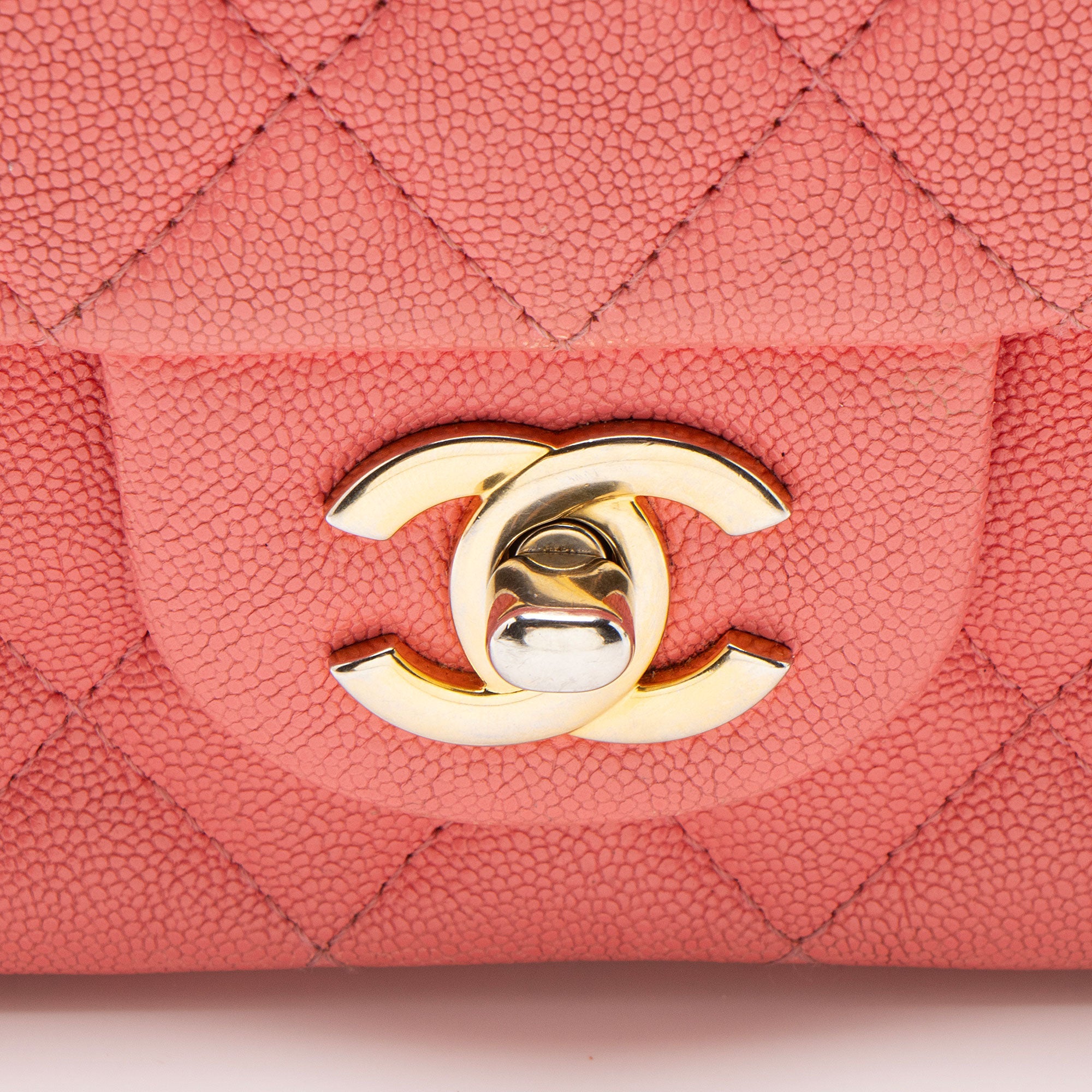 Chanel Caviar Leather Rectangular Top Handle Mini Flap Bag