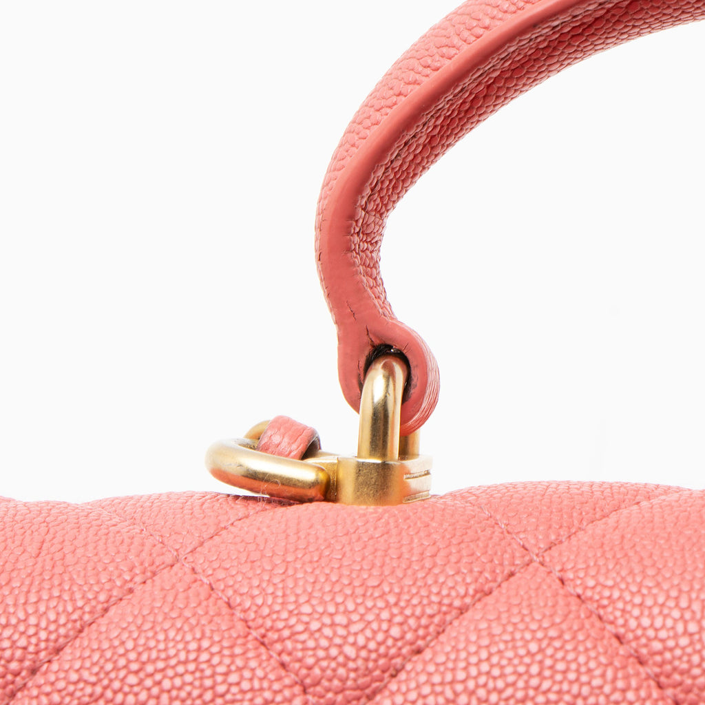 Chanel Caviar Leather Rectangular Top Handle Mini Flap Bag