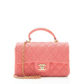 Chanel Caviar Leather Rectangular Top Handle Mini Flap Bag