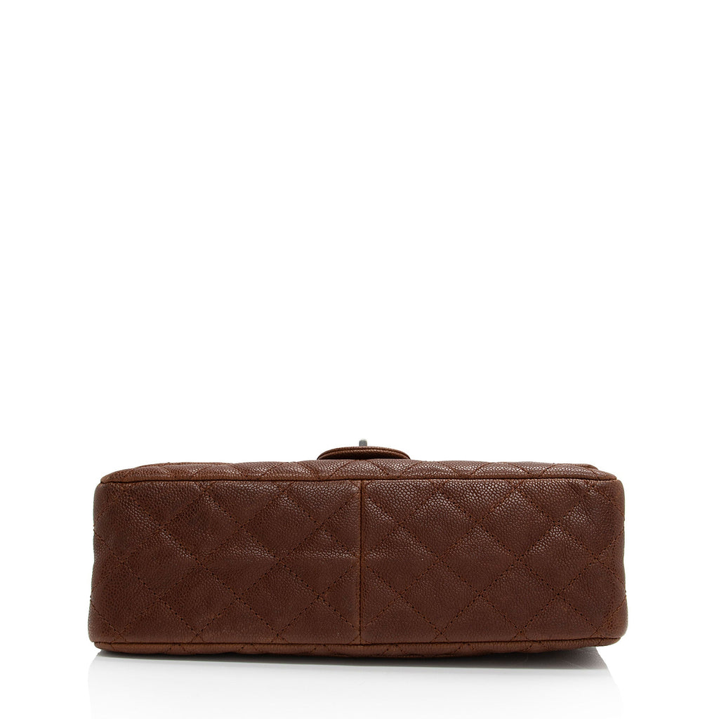Chanel Caviar Leather Reissue 225 Double Flap Shoulder Bag (SHF-gheQo9)