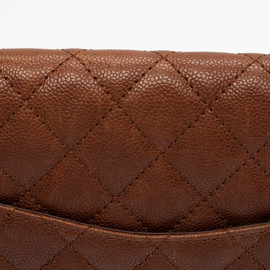 Chanel Caviar Leather Reissue 225 Double Flap Shoulder Bag (SHF-gheQo9)