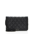Chanel Caviar Leather So Black Boy Wallet on Chain