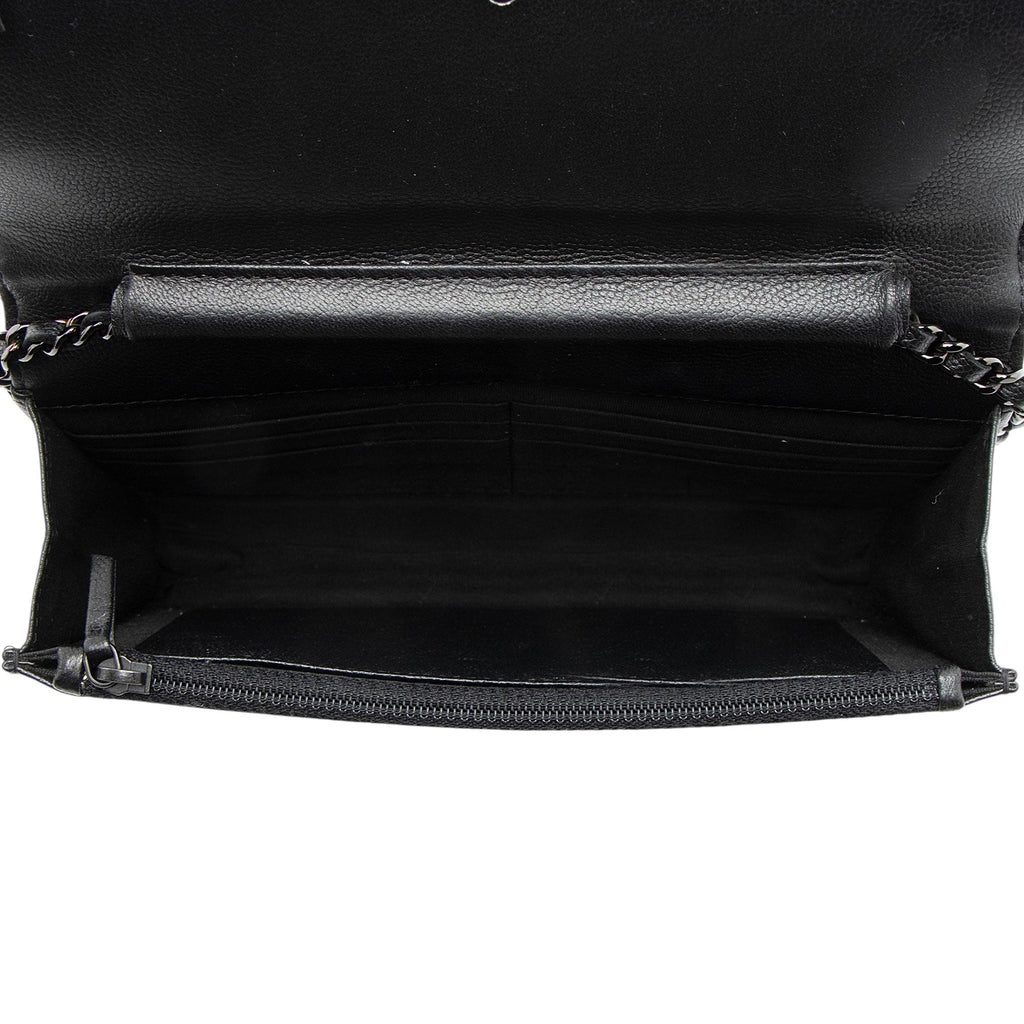 Chanel Caviar Leather So Black Boy Wallet on Chain