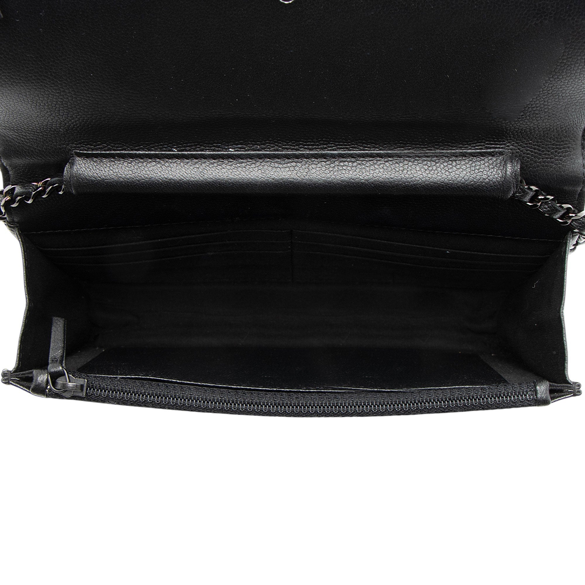 Chanel Caviar Leather So Black Boy Wallet on Chain