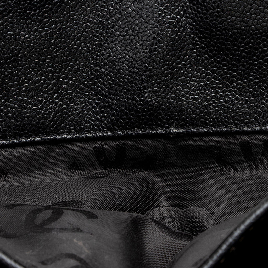 Chanel Caviar Leather Stitched CC Flap Satchel (SHF-ewpcah)