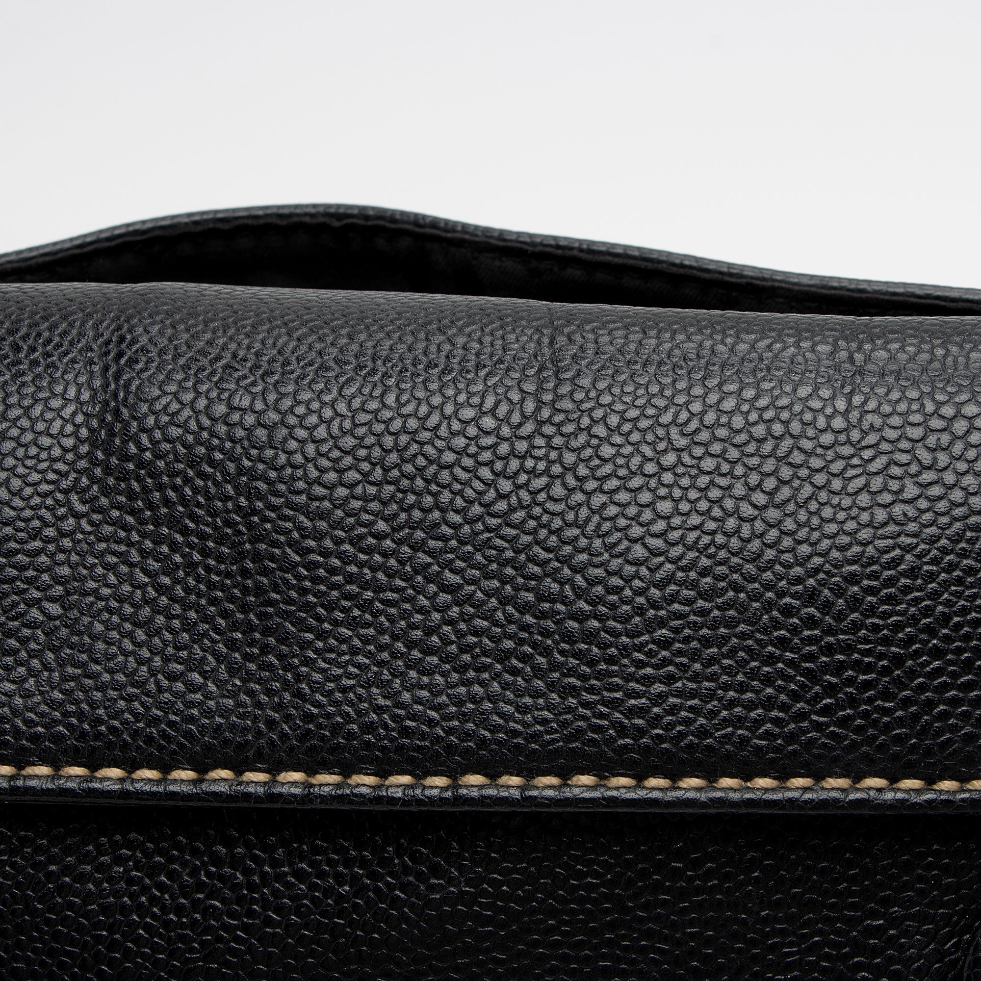 Chanel Caviar Leather Stitched CC Flap Satchel (SHF-ewpcah)
