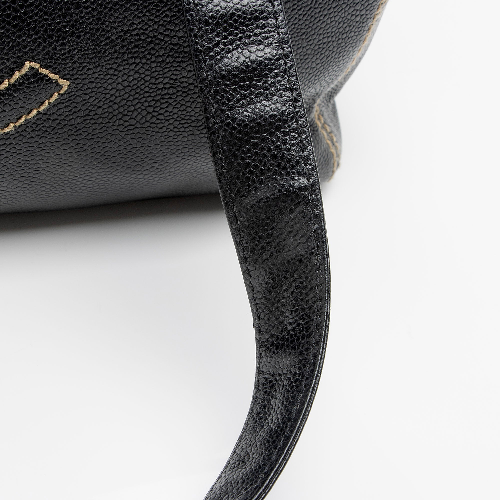 Chanel Caviar Leather Stitched CC Flap Satchel (SHF-ewpcah)
