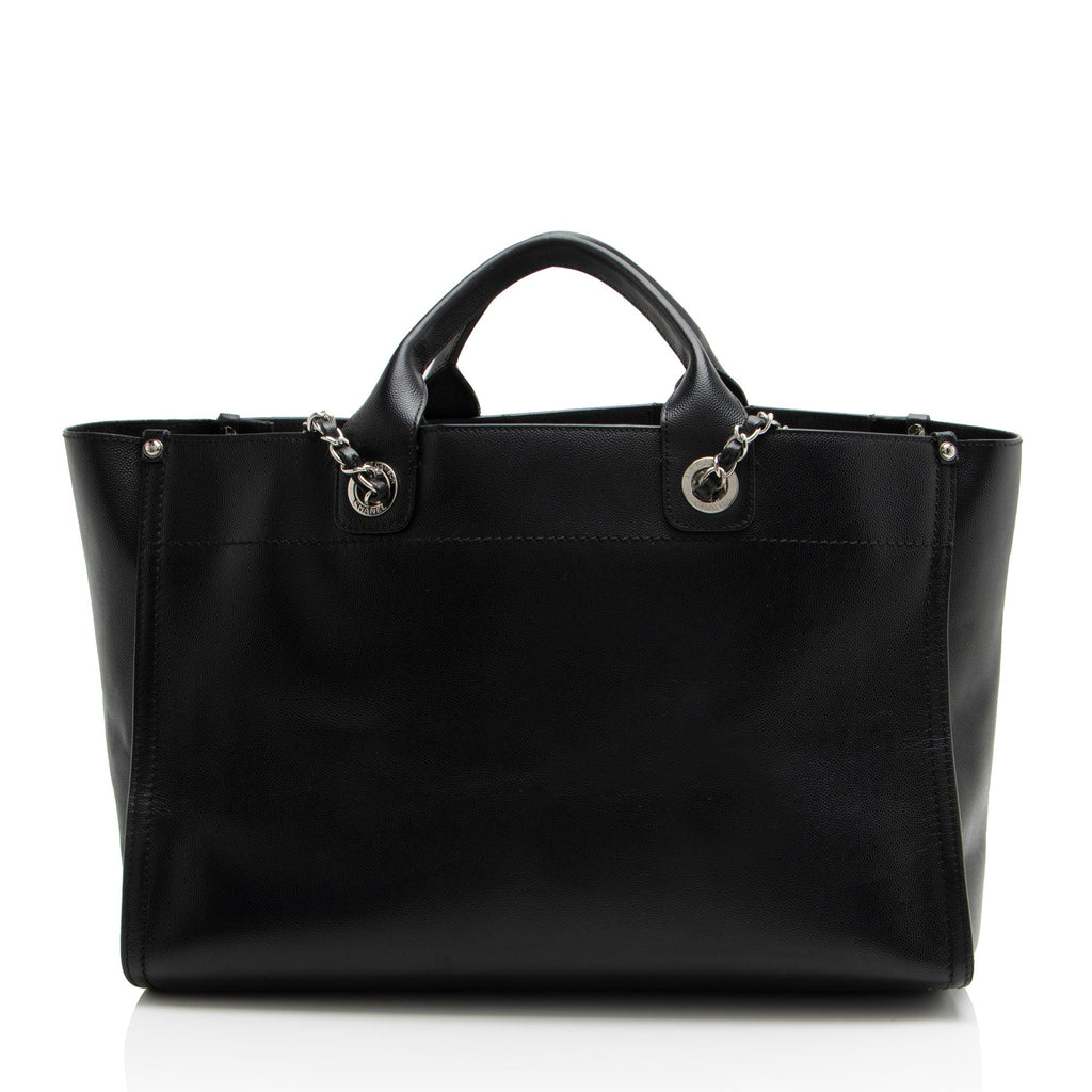 Chanel Caviar Leather Studded Deauville Large Tote