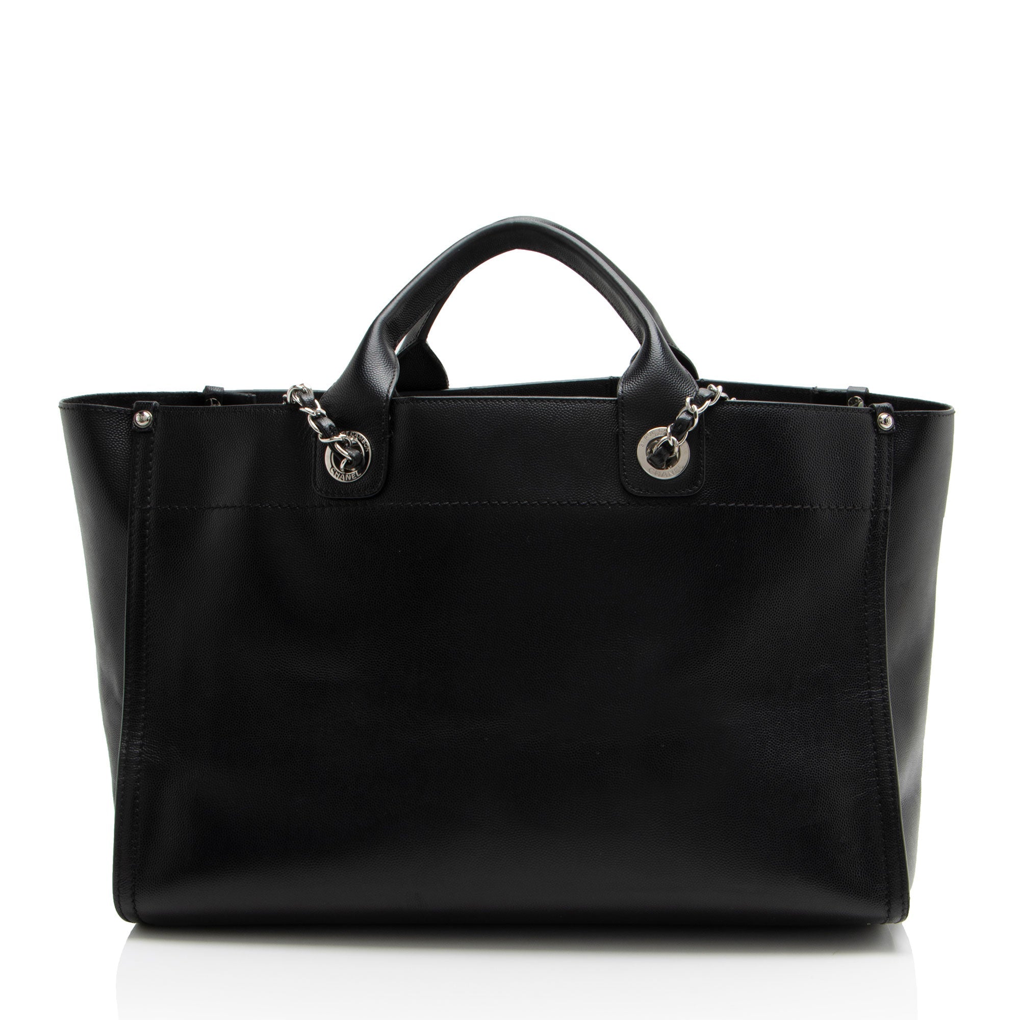 Chanel Caviar Leather Studded Deauville Large Tote