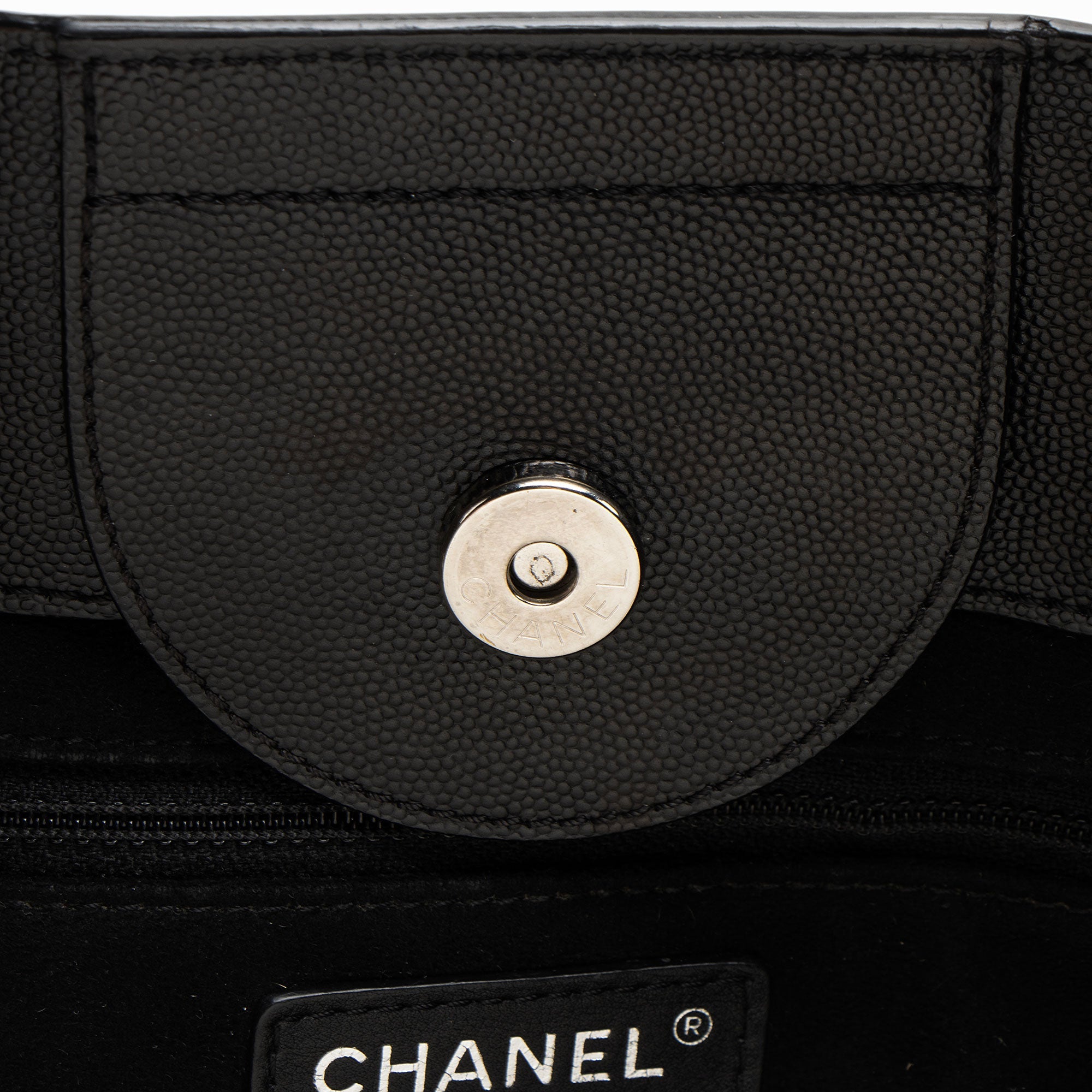 Chanel Caviar Leather Studded Deauville Large Tote