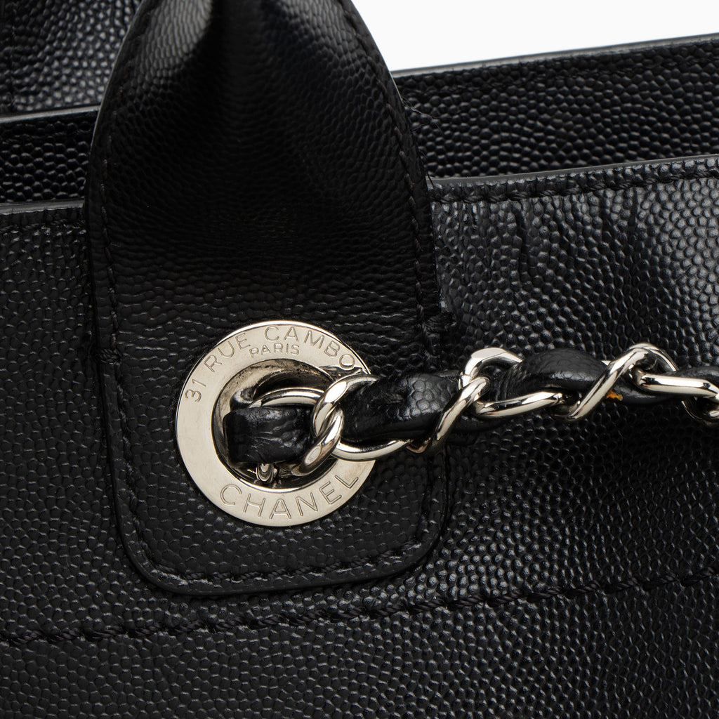 Chanel Caviar Leather Studded Deauville Large Tote