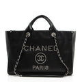 Chanel Caviar Leather Studded Deauville Large Tote