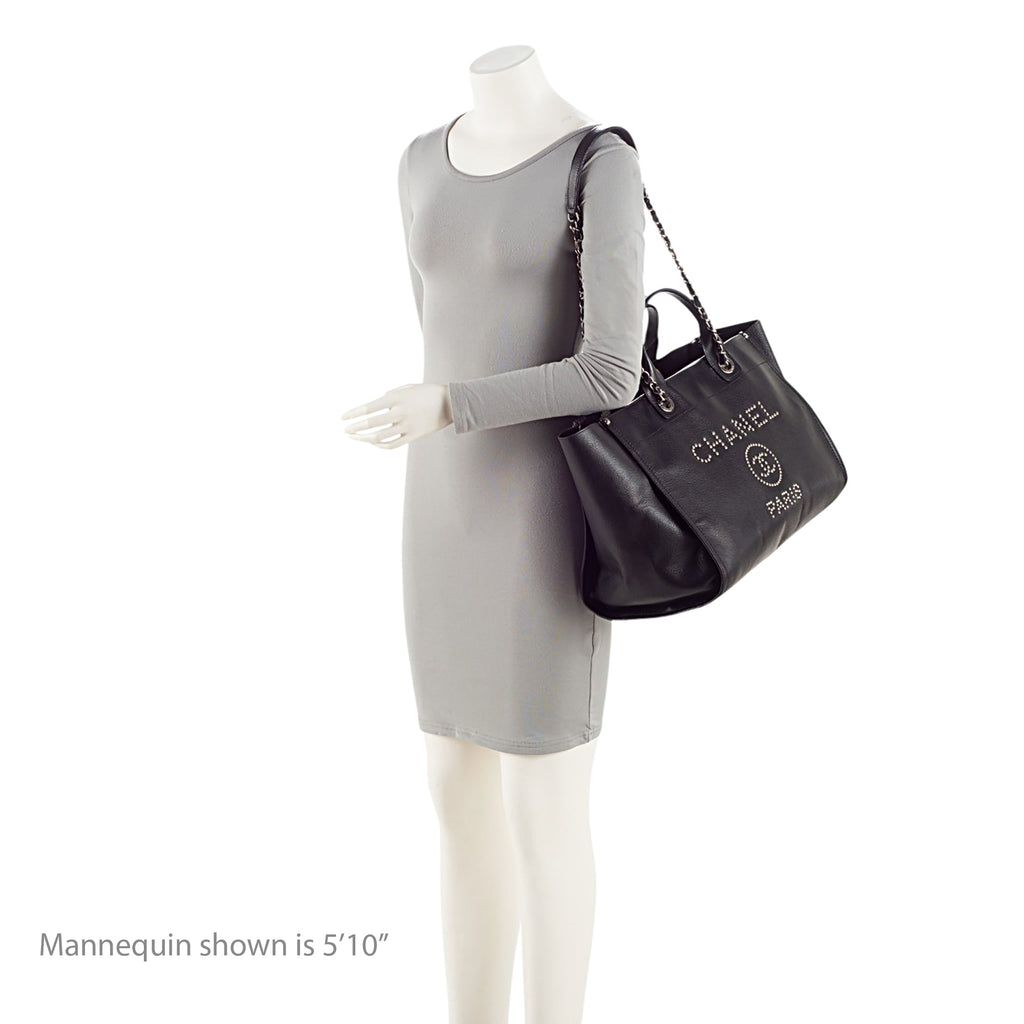Chanel Caviar Leather Studded Deauville Large Tote
