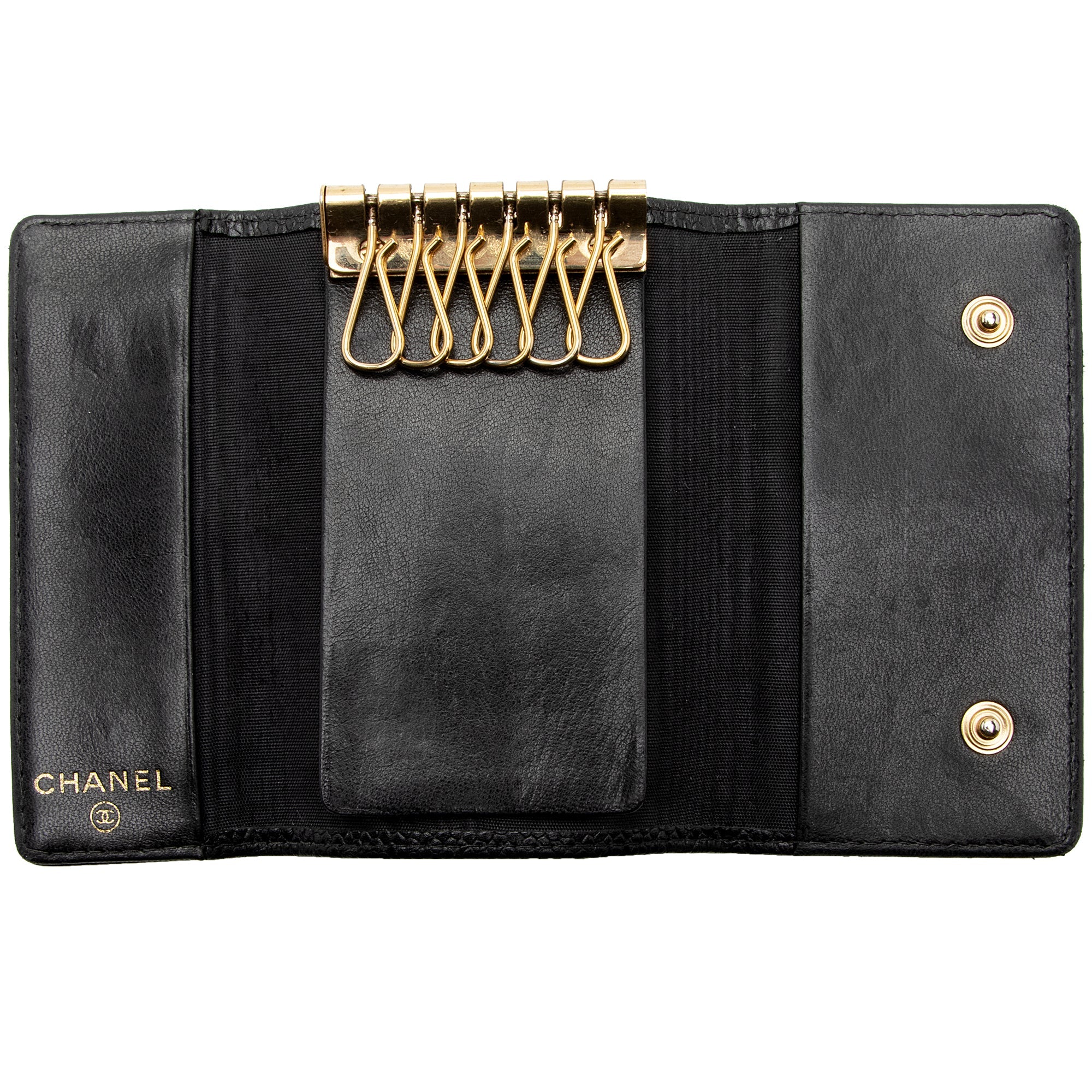 Chanel Caviar Leather Timeless CC 6 Key Holder (SHF-mNPvc8)