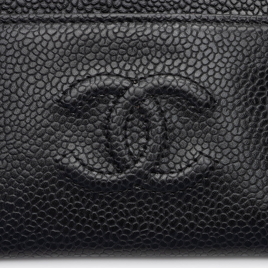 Chanel Caviar Leather Timeless CC Card Holder (SHF-ZV9jZJ)