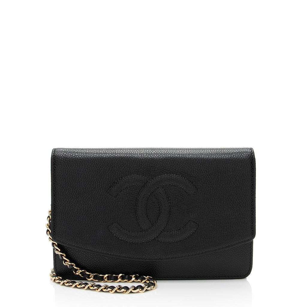Chanel Caviar Leather Timeless CC Envelope Wallet on Chain