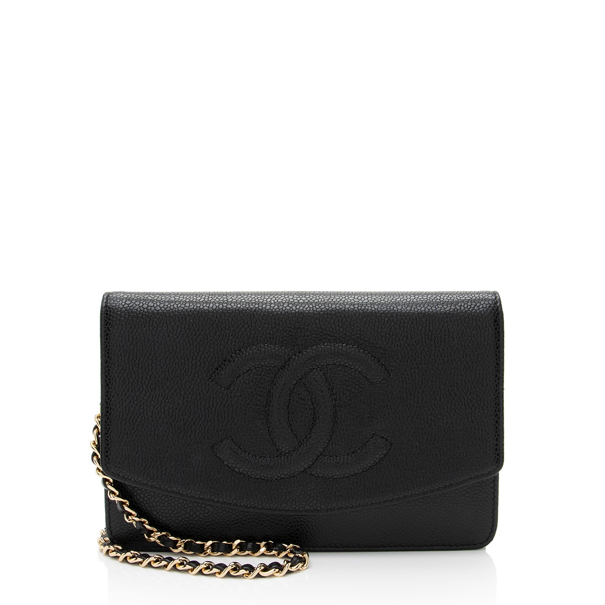 Chanel Caviar Leather Timeless CC Envelope Wallet on Chain