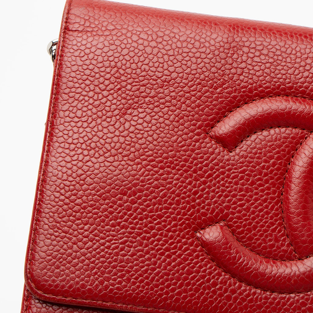 Chanel Caviar Leather Timeless CC Wallet on Chain (SHF-HMJvRT)