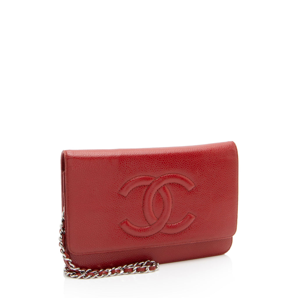Chanel Caviar Leather Timeless CC Wallet on Chain (SHF-HMJvRT)