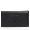 Chanel Caviar Leather Timeless CC Yen Wallet (SHF-LO1ZVY)