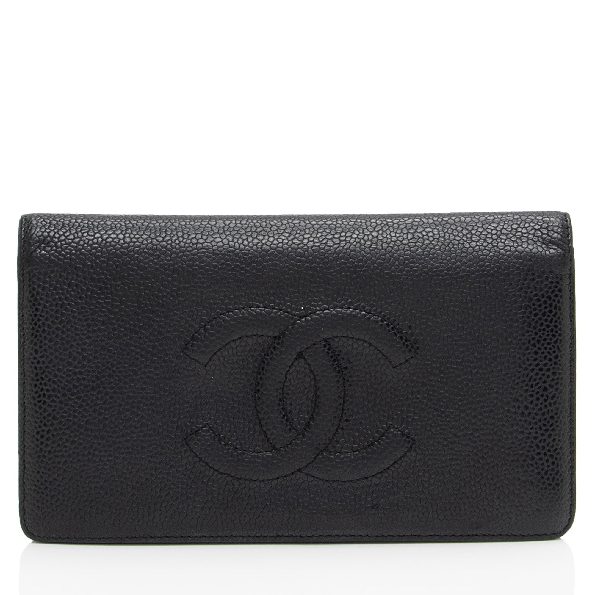 Chanel Caviar Leather Timeless CC Yen Wallet (SHF-LO1ZVY)