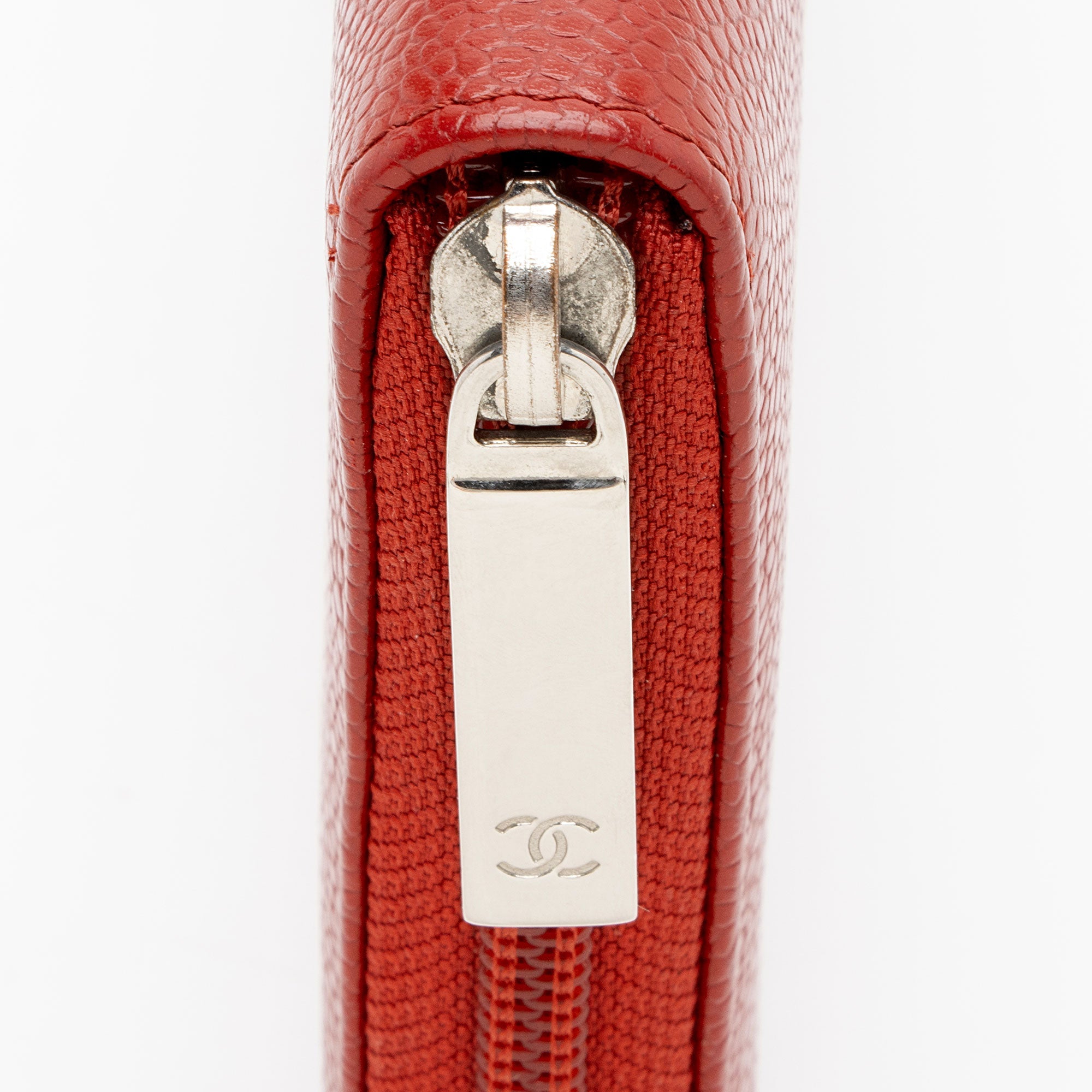 Chanel Caviar Leather Timeless Zip Around Organizer Wallet